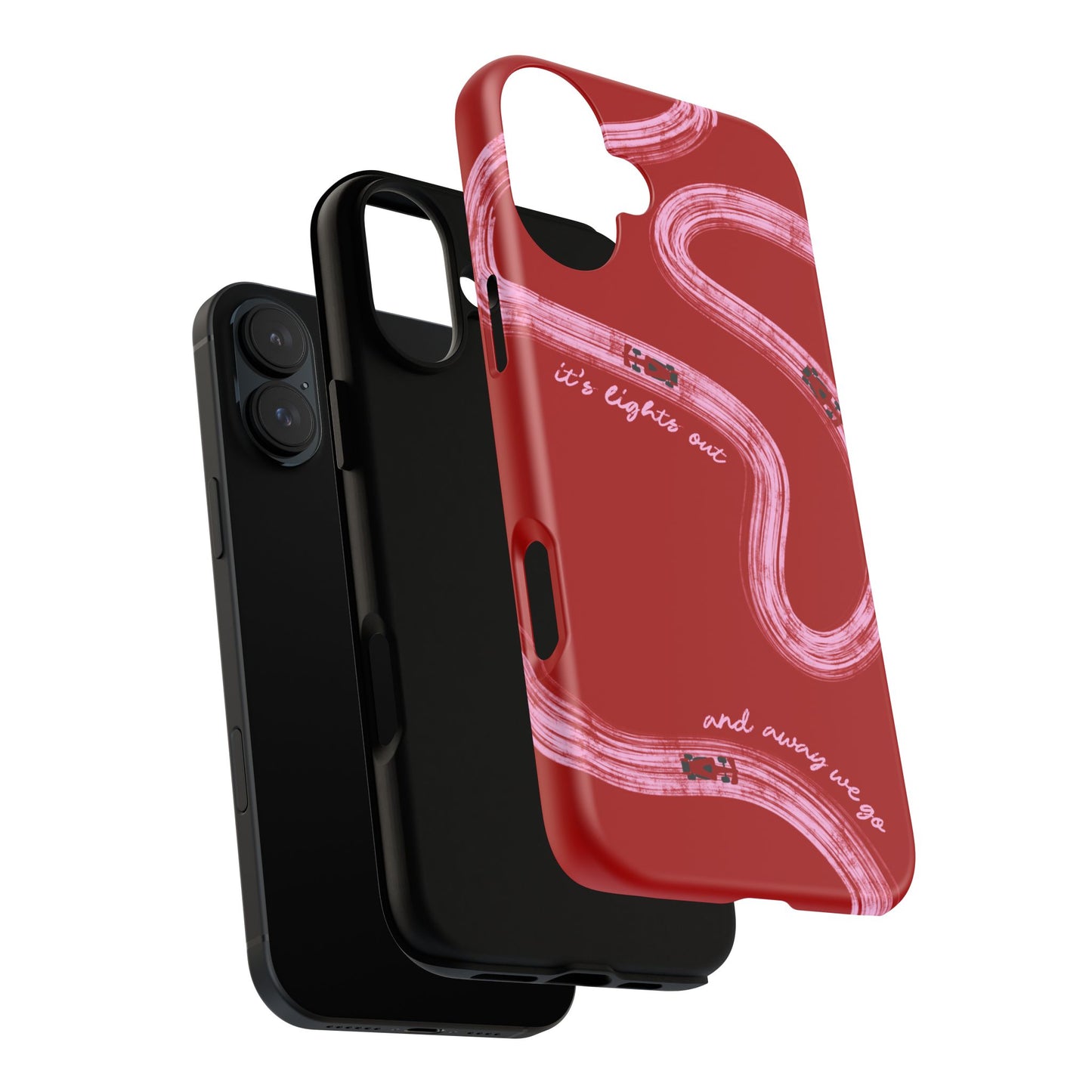 Red and Pink Lights Out F1 Phone Case Design, Trendy F1 Gift, Formula 1 Gift, Cute F1 Phone Case, Unique Formula One Phone Case