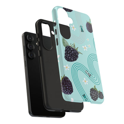Teal F1 Mercedes and Blackberries Phone Case , Trendy F1 Gift, Formula 1 Gift, Cute Fruit F1 Phone Case, Unique Phone Case