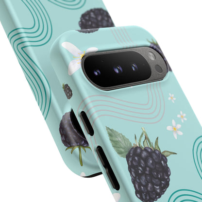 Teal F1 Mercedes and Blackberries Phone Case , Trendy F1 Gift, Formula 1 Gift, Cute Fruit F1 Phone Case, Unique Phone Case