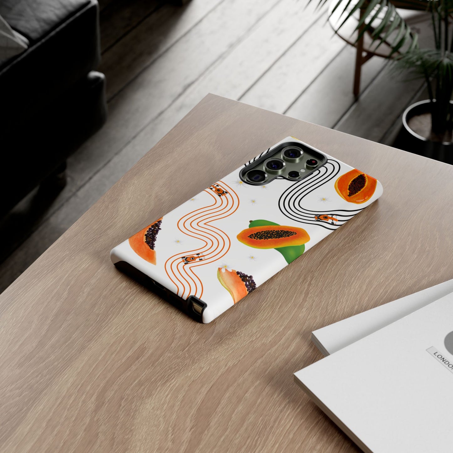 F1 McLaren and Papaya Phone Case , Trendy F1 Gift, Formula 1 Gift, Cute Fruit F1 Phone Case, Unique Phone Case