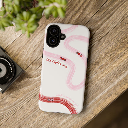 F1 Phone Case Pink and Red Painted "its lights out and away we go", Trendy F1 Gift, Formula 1 Gift, Cute F1 Phone Case, Unique Phone Case