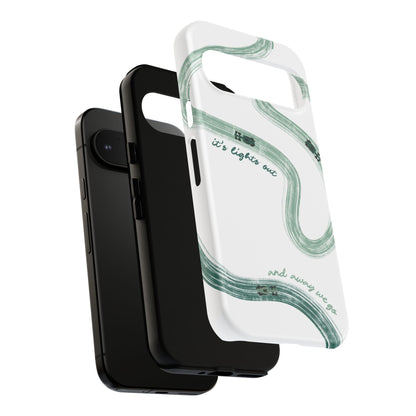 F1 Phone Case Green Painted "its lights out and away we go", Trendy F1 Gift, Formula 1 Gift, Cute F1 Phone Case, Gift for F1 Fans