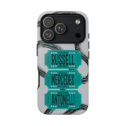 Mercedes F1 Phone Case Painted Ticket Stubs, Trendy F1 Gift, Formula 1 Gift, Cute F1 Phone Case