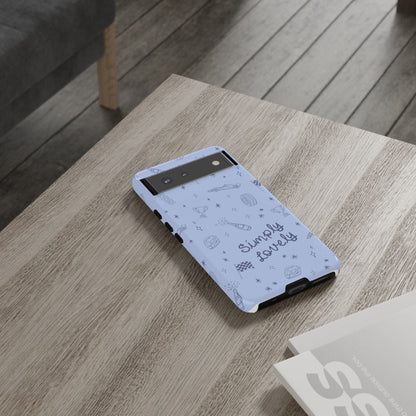 Blue Doodle "Simply Lovely" F1 Phone Case Design