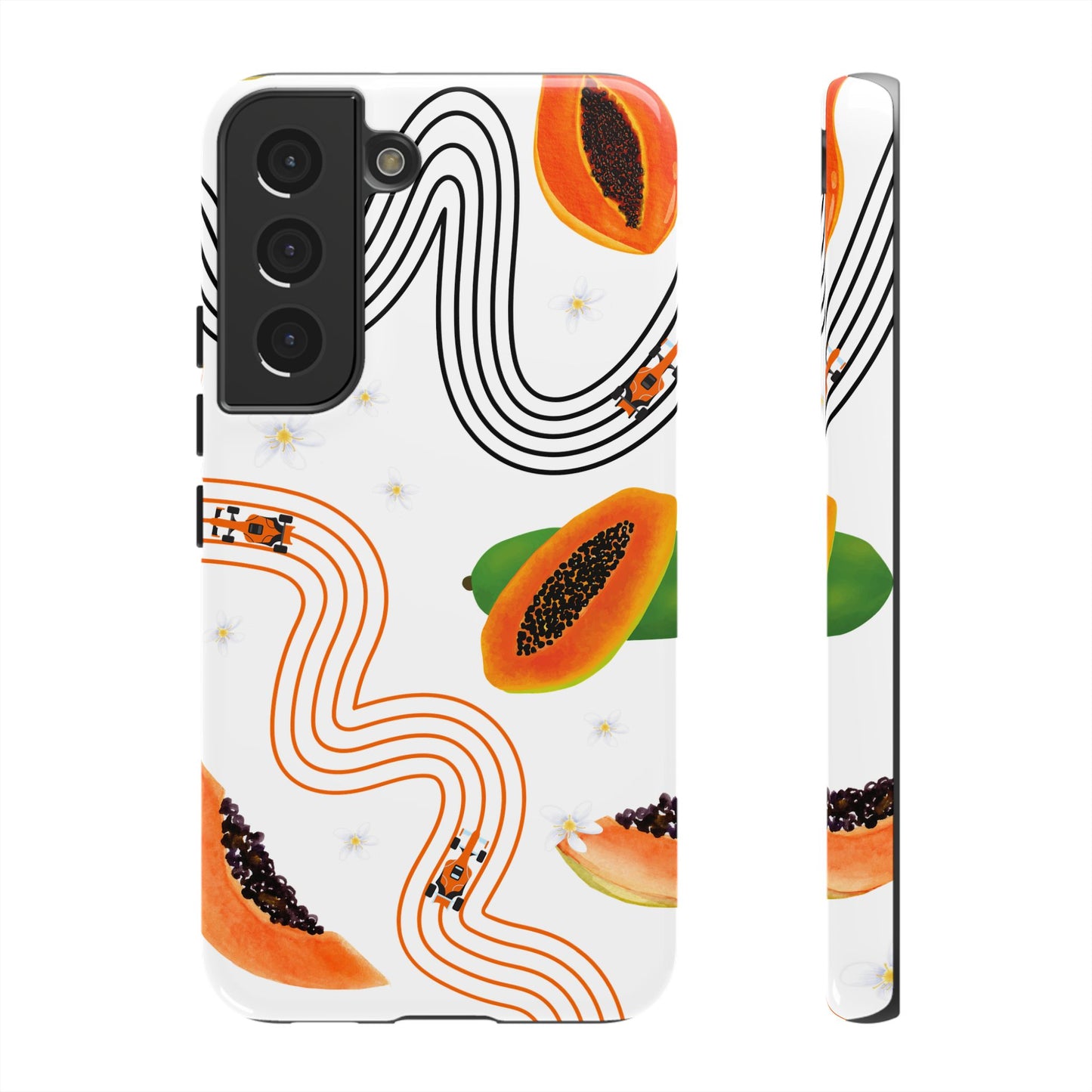 F1 McLaren and Papaya Phone Case , Trendy F1 Gift, Formula 1 Gift, Cute Fruit F1 Phone Case, Unique Phone Case