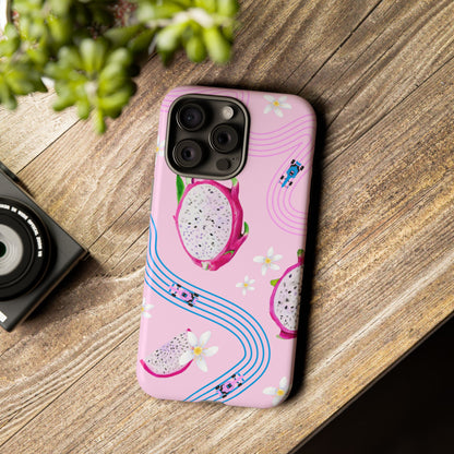 Pink F1 Alpine and Dragonfruit Phone Case, Trendy F1 Gift, Formula 1 Gift, Cute Fruit F1 Phone Case, Unique Phone Case