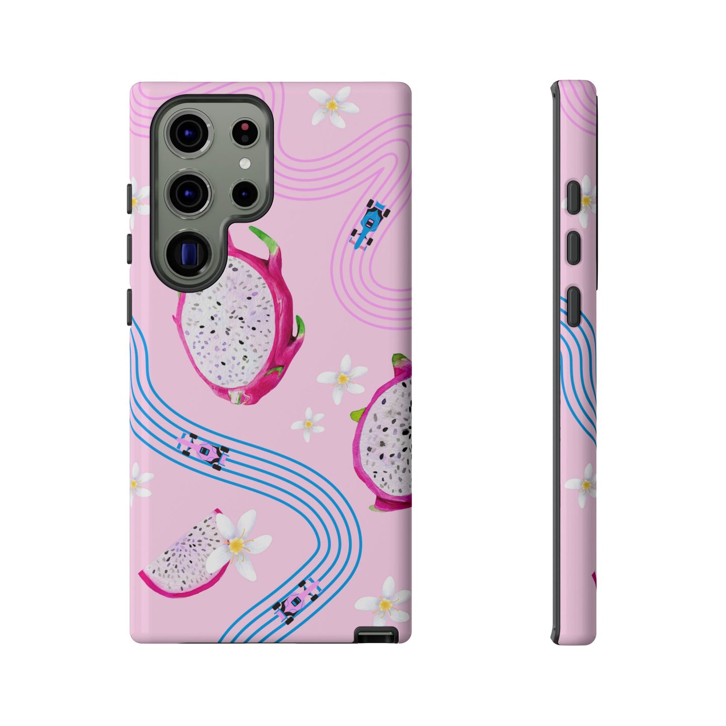 Pink F1 Alpine and Dragonfruit Phone Case, Trendy F1 Gift, Formula 1 Gift, Cute Fruit F1 Phone Case, Unique Phone Case