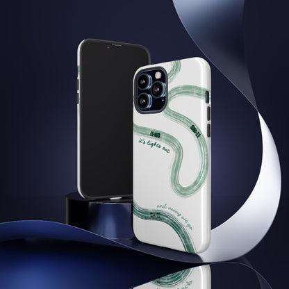 F1 Phone Case Green Painted "its lights out and away we go", Trendy F1 Gift, Formula 1 Gift, Cute F1 Phone Case, Gift for F1 Fans