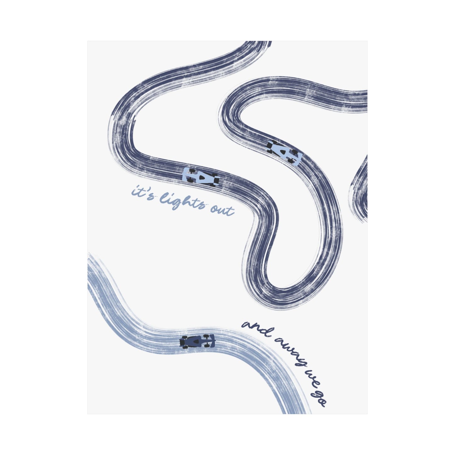 Blue F1 Matte Vertical Poster | F1 Giclée Art Print (US SIZING)