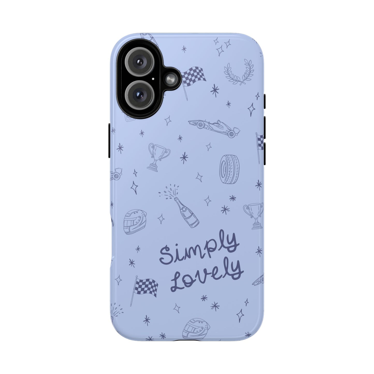 Blue Doodle "Simply Lovely" F1 Phone Case Design