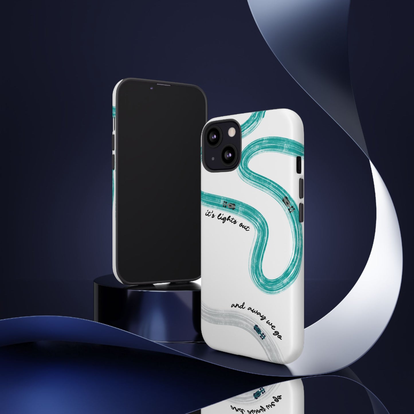Mercedes F1 Phone Case Painted "its lights out and away we go", Trendy F1 Gift, Formula 1 Gift, Cute F1 Phone Case