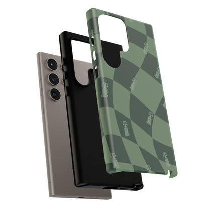F1 Phone Case Green Checkerboard Design, Trendy F1 Gift, Formula 1 Gift, Cute F1 Phone Case, Unique Formula One Phone Case