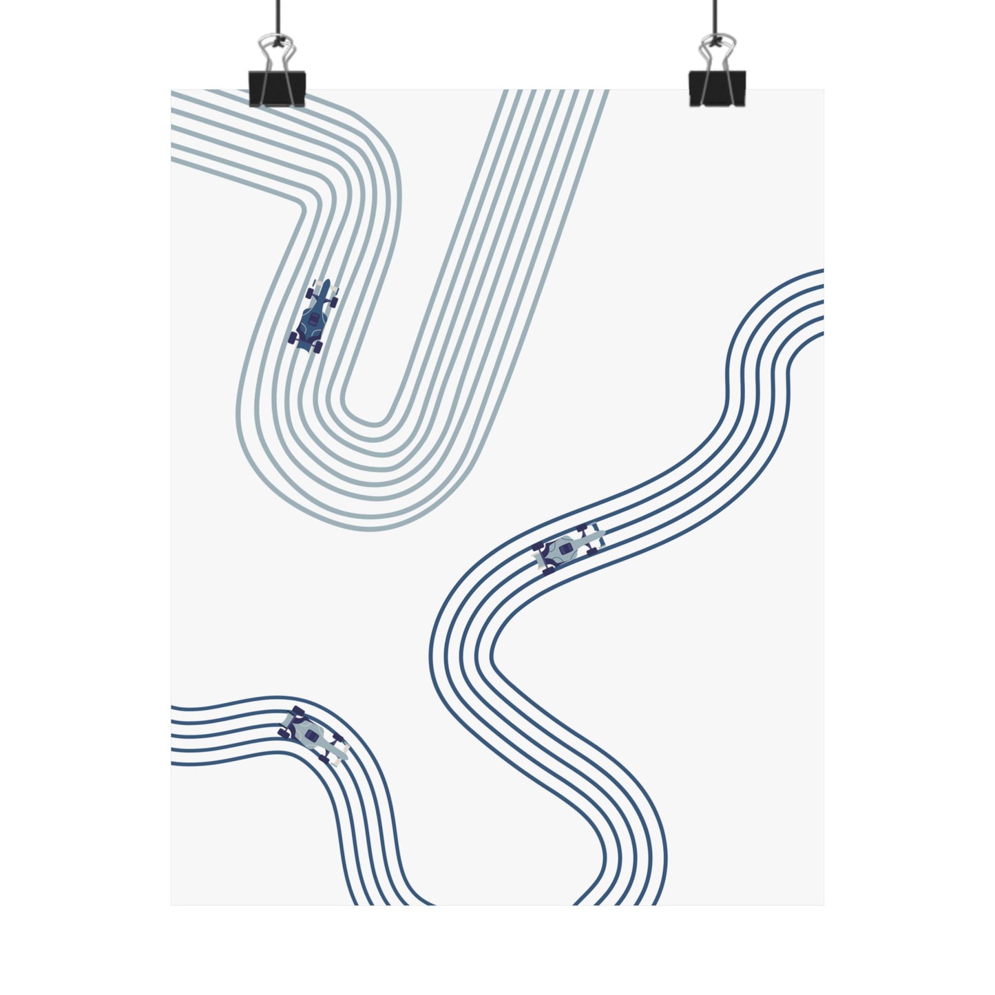Abstract Blue F1 Matte Vertical Poster | F1 Giclée Art Print (US SIZING)