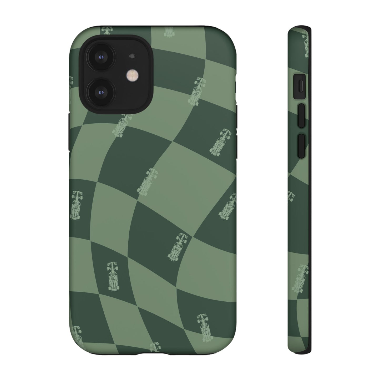 F1 Phone Case Green Checkerboard Design, Trendy F1 Gift, Formula 1 Gift, Cute F1 Phone Case, Unique Formula One Phone Case