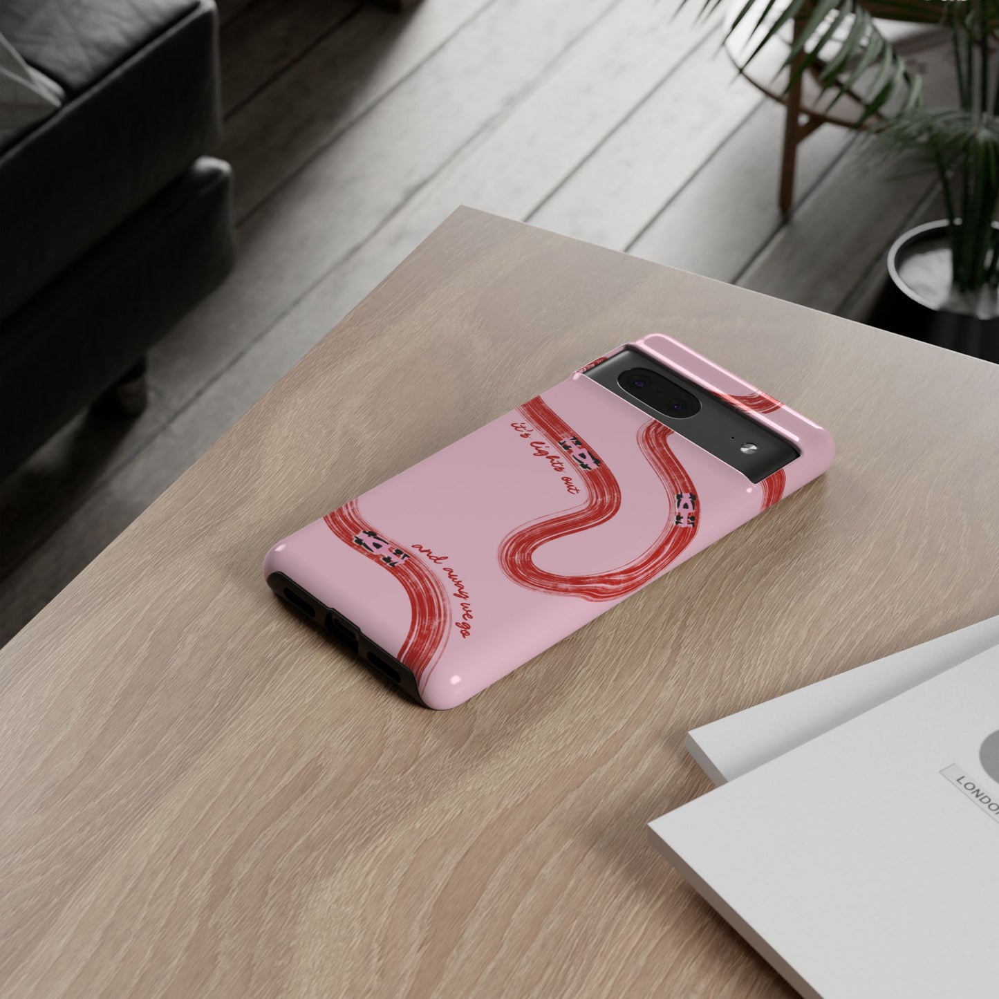 F1 Phone Case Pink and Red Painted "its lights out and away we go", Trendy F1 Gift, Formula 1 Gift, Cute F1 Phone Case, Unique Phone Case