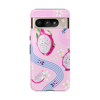 Pink F1 Alpine and Dragonfruit Phone Case, Trendy F1 Gift, Formula 1 Gift, Cute Fruit F1 Phone Case, Unique Phone Case