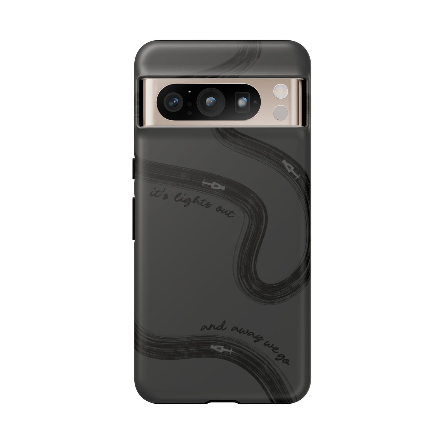 F1 Phone Case Monochrome Black Painted "its lights out and away we go", Trendy F1 Gift, Formula 1 Gift, Cute F1 Phone Case, Phone Case