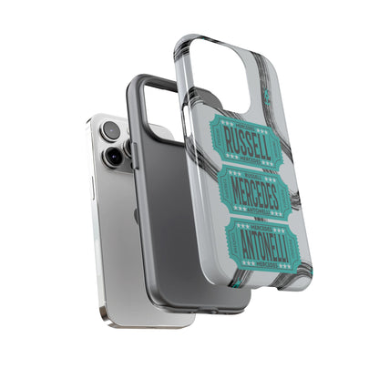 Mercedes F1 Phone Case Painted Ticket Stubs, Trendy F1 Gift, Formula 1 Gift, Cute F1 Phone Case