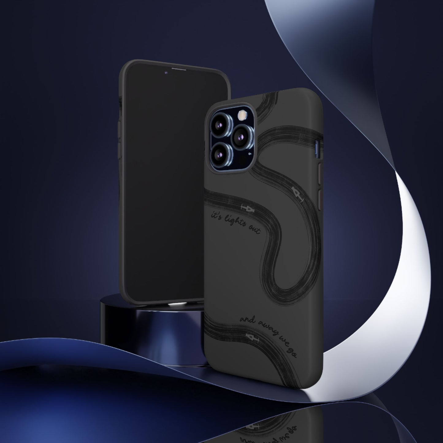 F1 Phone Case Monochrome Black Painted "its lights out and away we go", Trendy F1 Gift, Formula 1 Gift, Cute F1 Phone Case, Phone Case