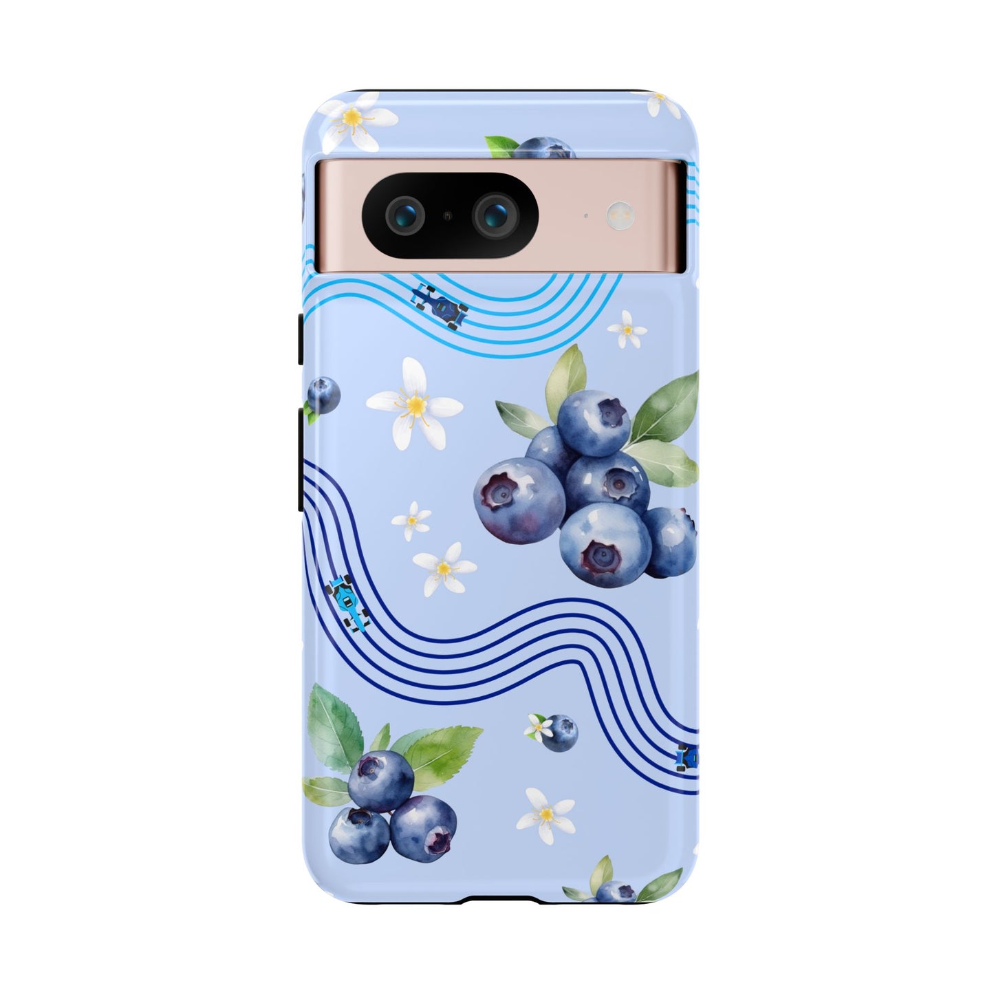 Blue F1 Williams and Blueberries Phone Case, Trendy F1 Gift, Formula 1 Gift, Cute Fruit F1 Phone Case, Unique Phone Case