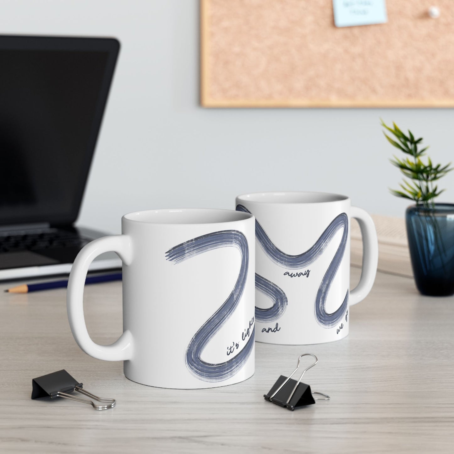 Blue F1 Painted It's Lights Out and Away We Go Mug, Unique Gift for Coffee Lovers, Whimsical Formula 1 Gift