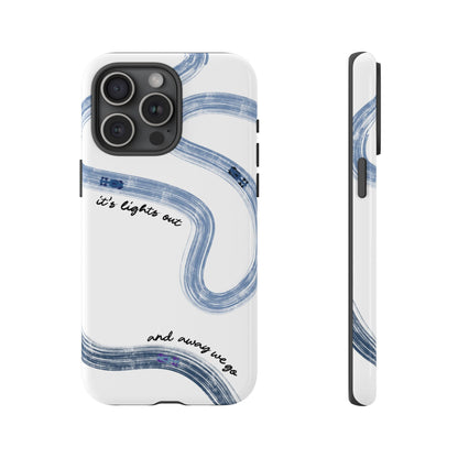 F1 Phone Case Blue Painted "its lights out and away we go", Trendy F1 Gift, Formula 1 Gift, Cute F1 Phone Case, Gift for F1 Fans