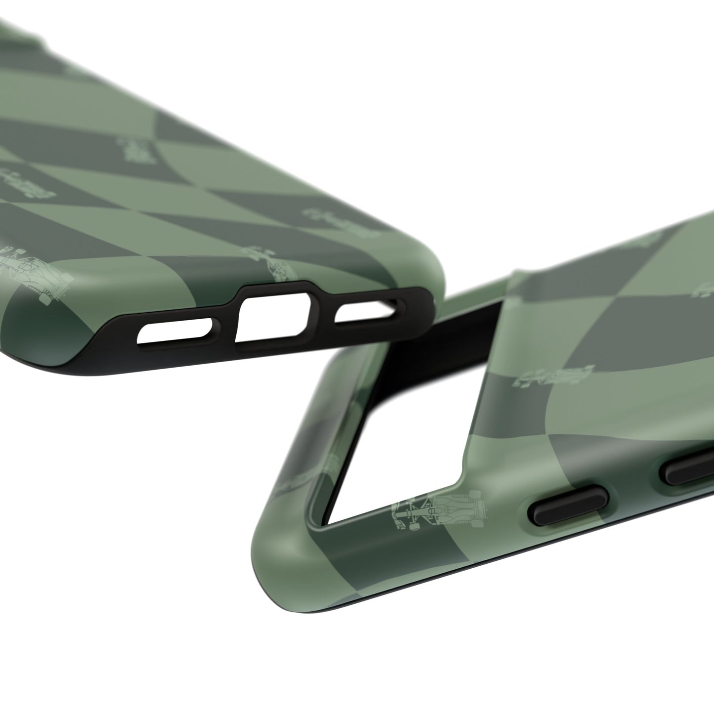 F1 Phone Case Green Checkerboard Design, Trendy F1 Gift, Formula 1 Gift, Cute F1 Phone Case, Unique Formula One Phone Case
