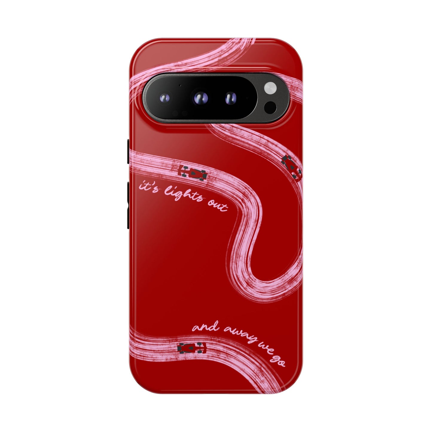Red and Pink Lights Out F1 Phone Case Design, Trendy F1 Gift, Formula 1 Gift, Cute F1 Phone Case, Unique Formula One Phone Case