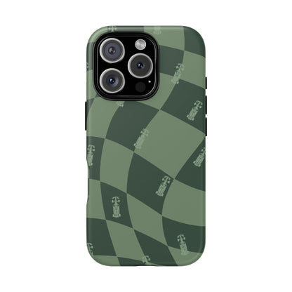 F1 Phone Case Green Checkerboard Design, Trendy F1 Gift, Formula 1 Gift, Cute F1 Phone Case, Unique Formula One Phone Case