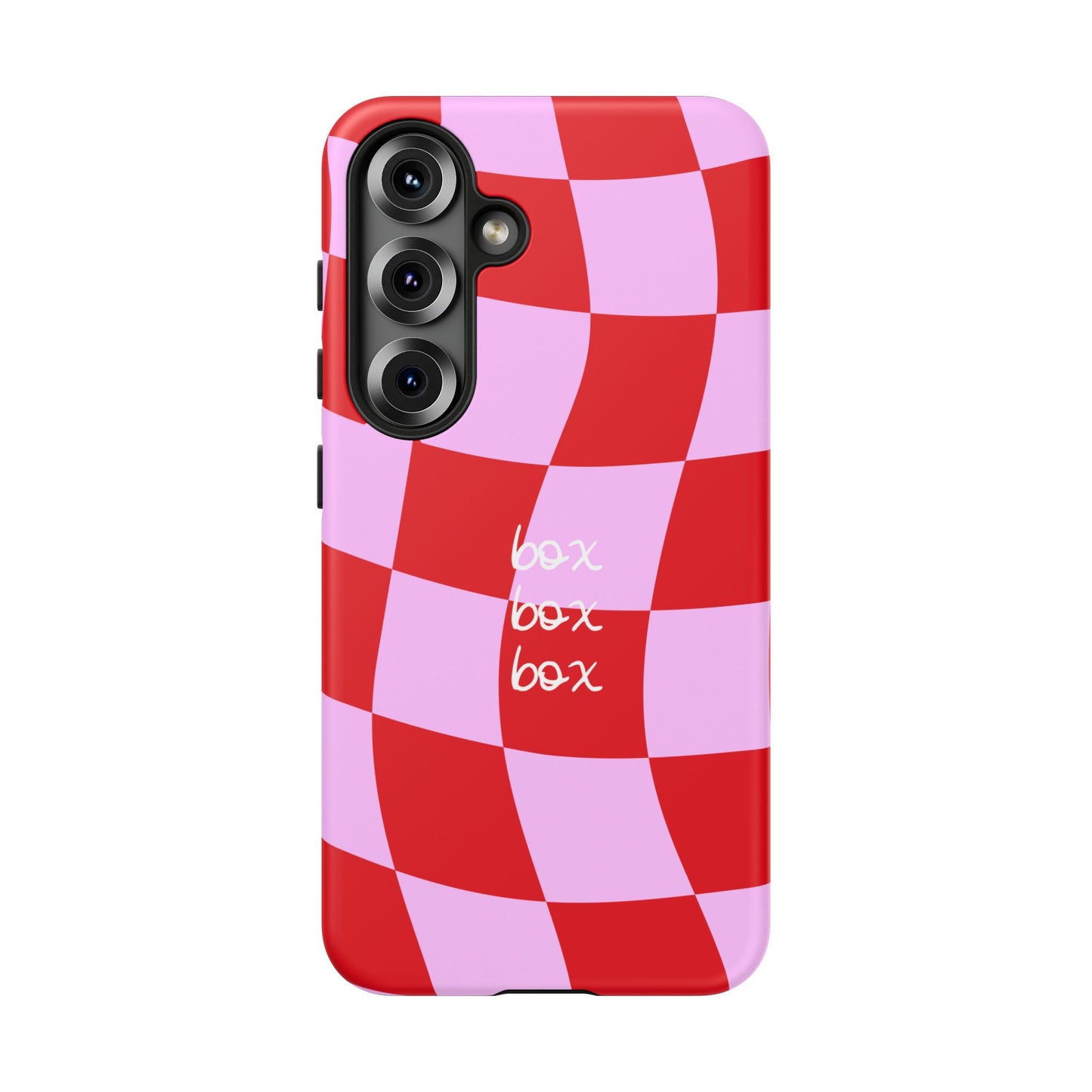 Pink and Red Checkered F1 Phone Case, Box Box Box F1 Phone Case
