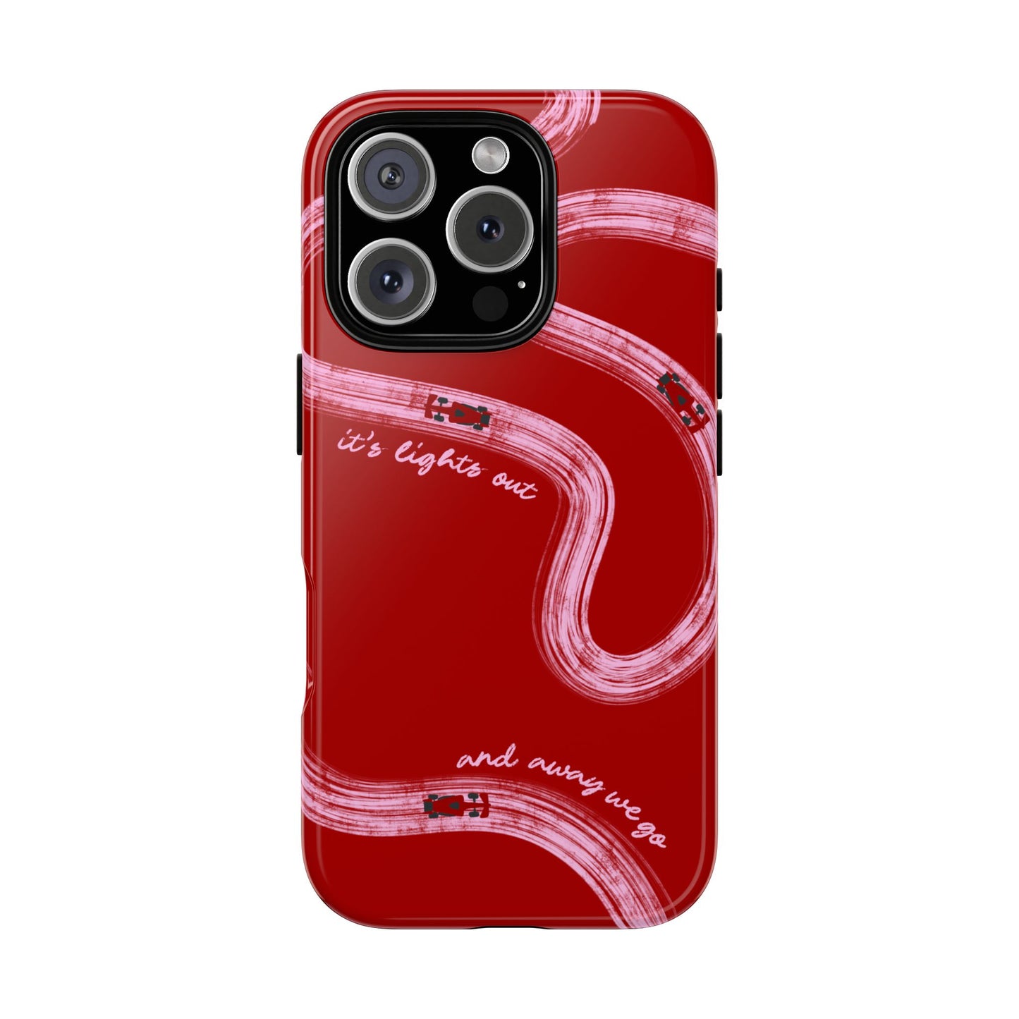 Red and Pink Lights Out F1 Phone Case Design, Trendy F1 Gift, Formula 1 Gift, Cute F1 Phone Case, Unique Formula One Phone Case