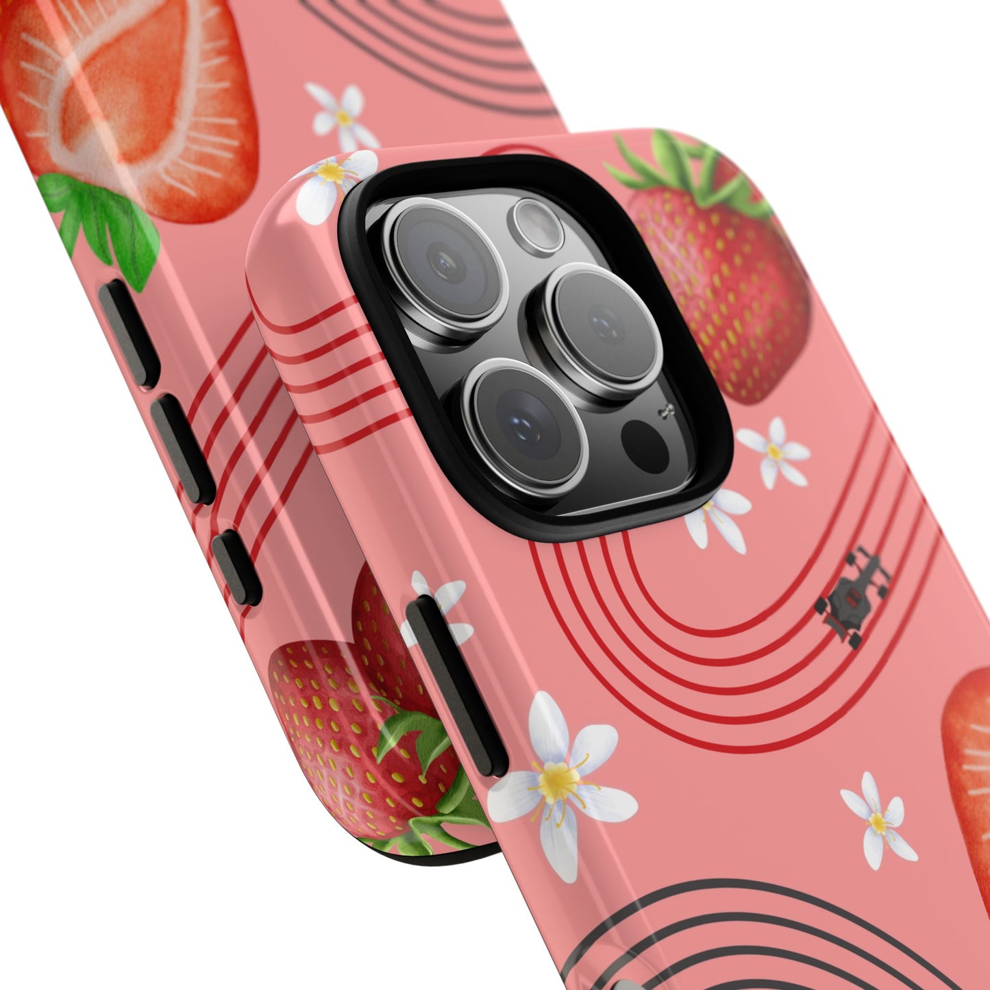 Red F1 Audi and Strawberries Phone Case, Trendy F1 Gift, Formula 1 Gift, Cute Fruit F1 Phone Case, Unique Phone Case