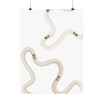 Neutral Beige F1 Matte Vertical Poster | Formula 1 Art Print (US SIZING)