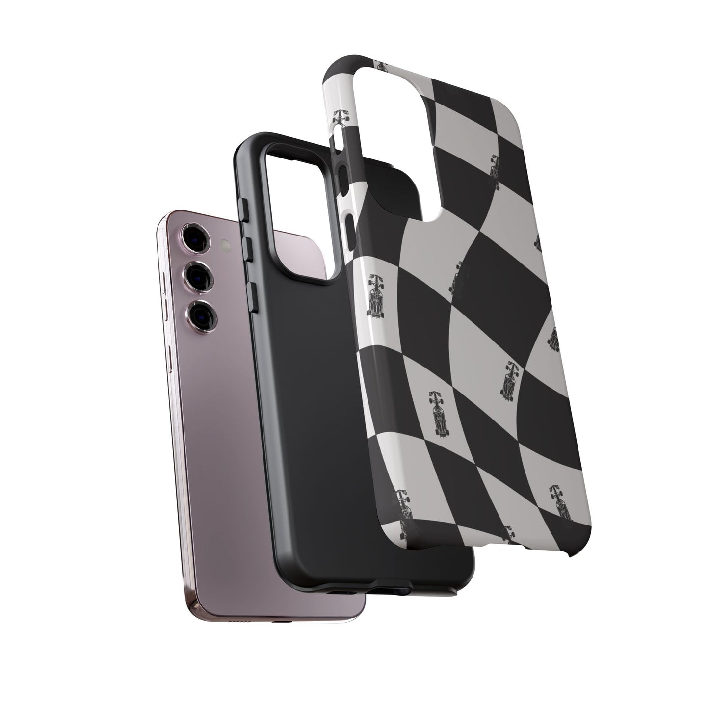 F1 Phone Case Black and White Checkered Design, Trendy F1 Gift, Formula 1 Gift, Cute F1 Phone Case, Unique Formula One Phone Case