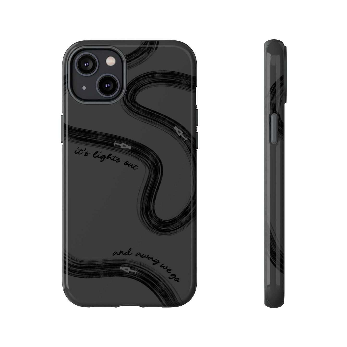 F1 Phone Case Monochrome Black Painted "its lights out and away we go", Trendy F1 Gift, Formula 1 Gift, Cute F1 Phone Case, Phone Case
