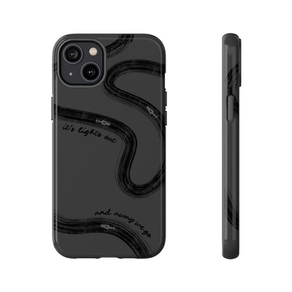 F1 Phone Case Monochrome Black Painted "its lights out and away we go", Trendy F1 Gift, Formula 1 Gift, Cute F1 Phone Case, Phone Case