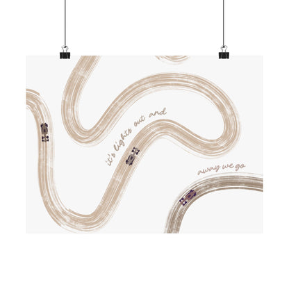 Neutral Beige F1 Matte Horizontal Poster | US SIZING