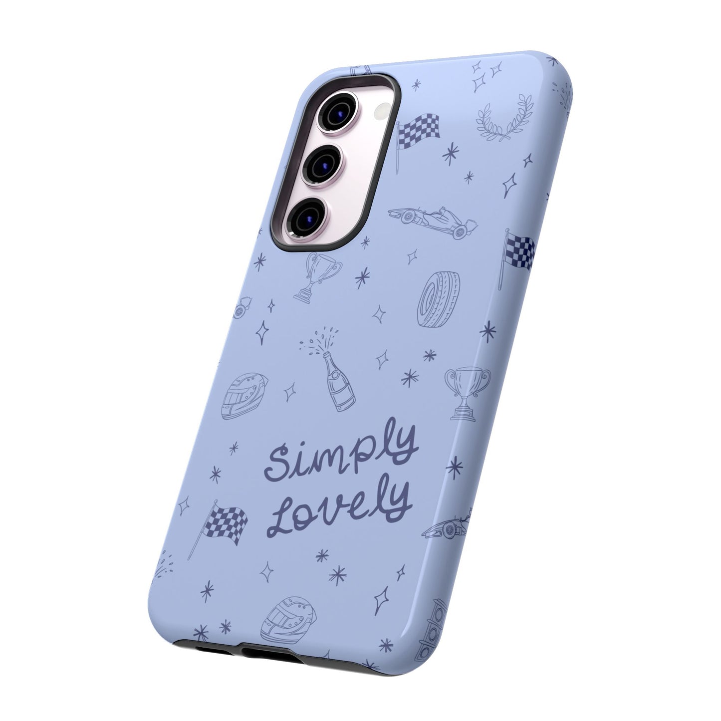 Blue Doodle "Simply Lovely" F1 Phone Case Design