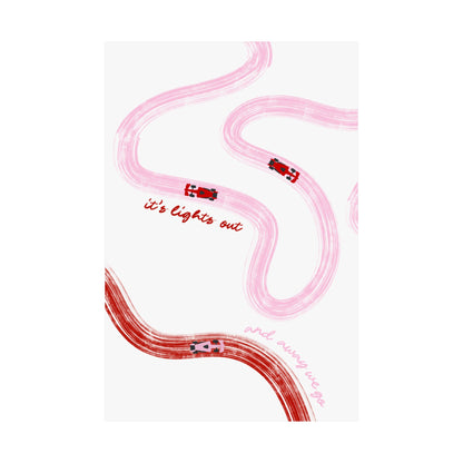 Pink and Red F1 Matte Vertical Poster | F1 Giclée Art Print (US SIZING)