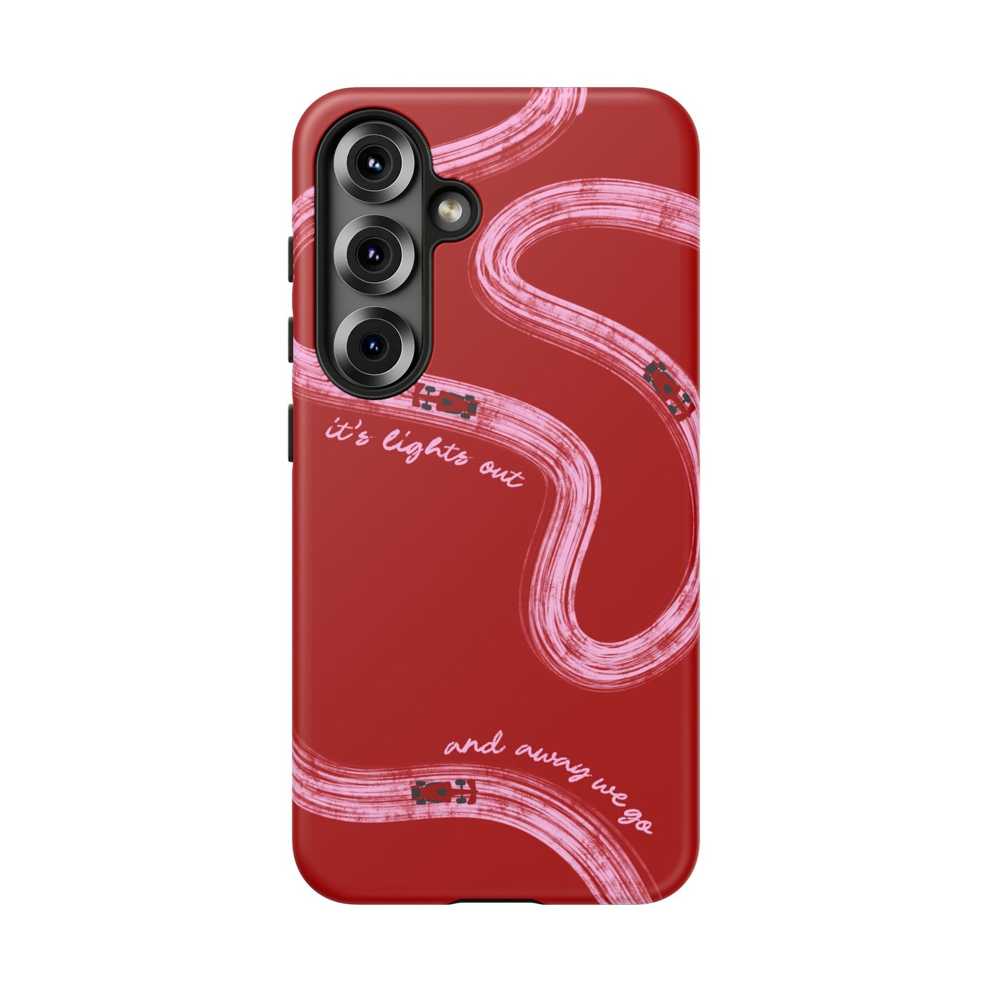 Red and Pink Lights Out F1 Phone Case Design, Trendy F1 Gift, Formula 1 Gift, Cute F1 Phone Case, Unique Formula One Phone Case