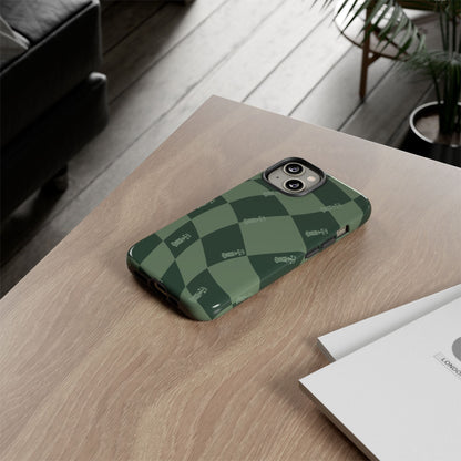 F1 Phone Case Green Checkerboard Design, Trendy F1 Gift, Formula 1 Gift, Cute F1 Phone Case, Unique Formula One Phone Case