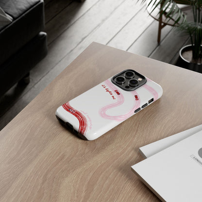 F1 Phone Case Pink and Red Painted "its lights out and away we go", Trendy F1 Gift, Formula 1 Gift, Cute F1 Phone Case, Unique Phone Case