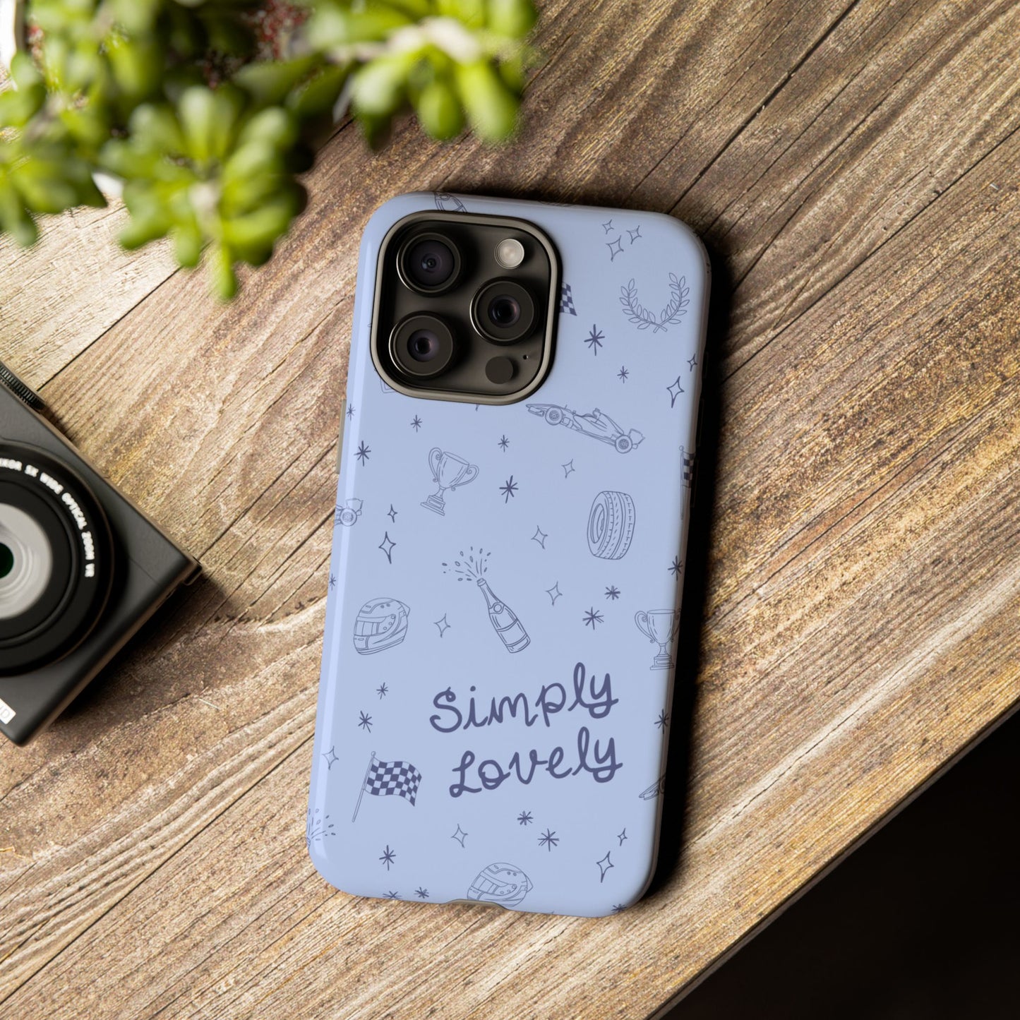 Blue Doodle "Simply Lovely" F1 Phone Case Design
