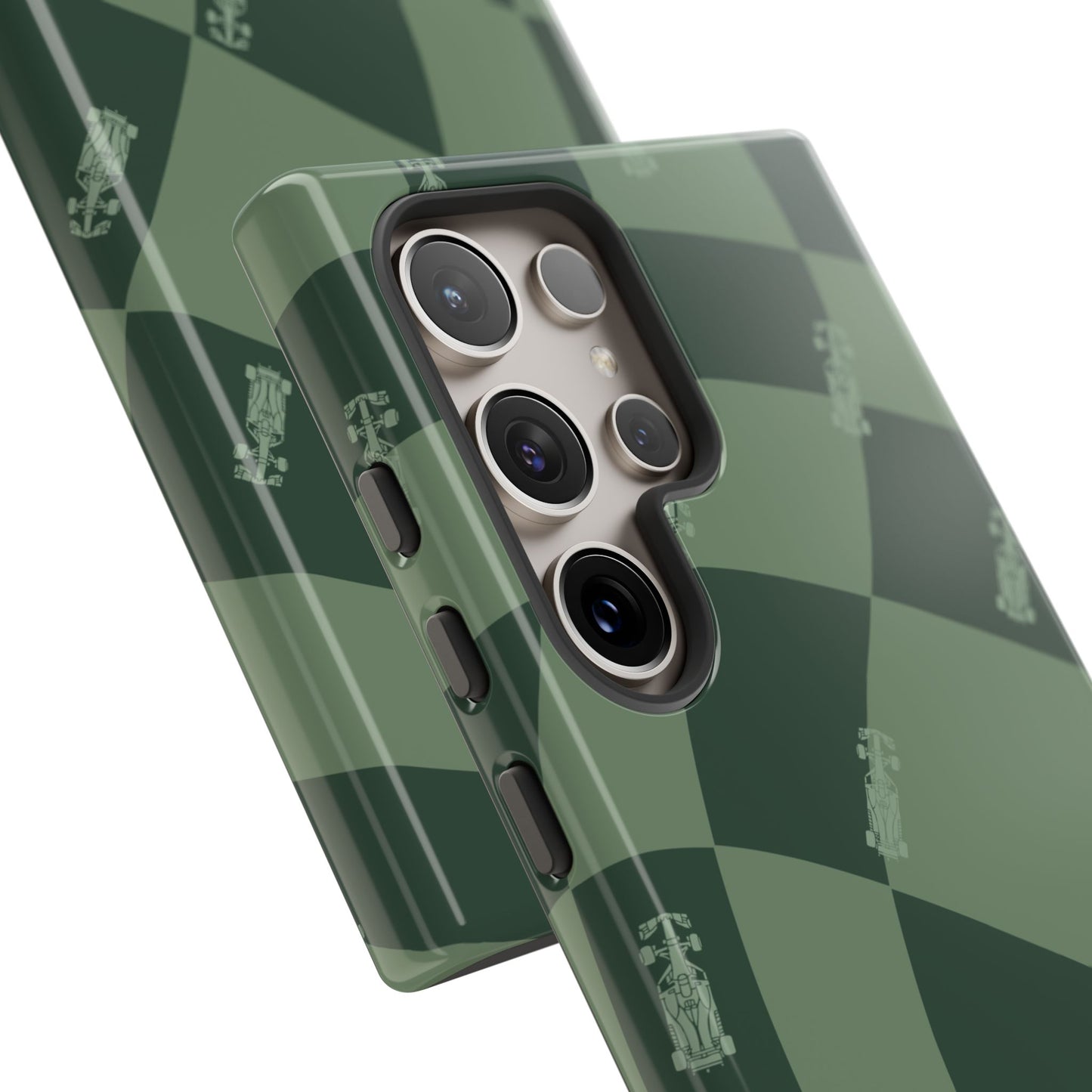 F1 Phone Case Green Checkerboard Design, Trendy F1 Gift, Formula 1 Gift, Cute F1 Phone Case, Unique Formula One Phone Case
