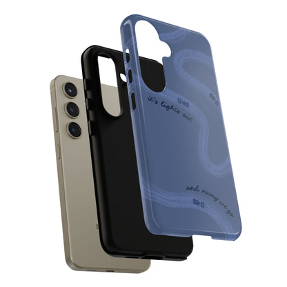 F1 Phone Case Monochrome Dark Blue Painted "its lights out and away we go", Trendy F1 Gift, Formula 1 Gift, Cute F1 Phone Case, Phone Case
