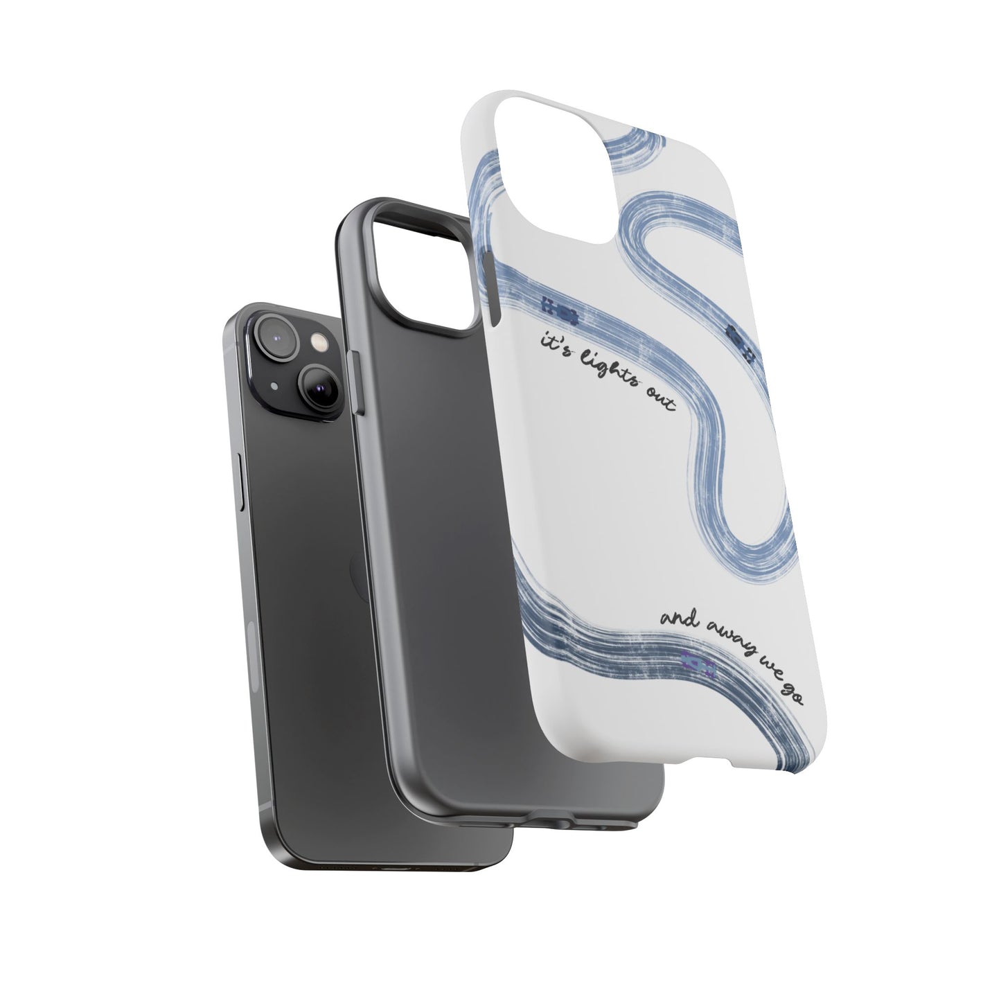 F1 Phone Case Blue Painted "its lights out and away we go", Trendy F1 Gift, Formula 1 Gift, Cute F1 Phone Case, Gift for F1 Fans