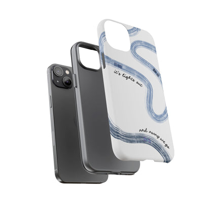 F1 Phone Case Blue Painted "its lights out and away we go", Trendy F1 Gift, Formula 1 Gift, Cute F1 Phone Case, Gift for F1 Fans