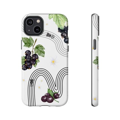 F1 Cadillac and Black Currants Phone Case, Trendy F1 Gift, Formula 1 Gift, Cute Fruit F1 Phone Case, Unique Phone Case