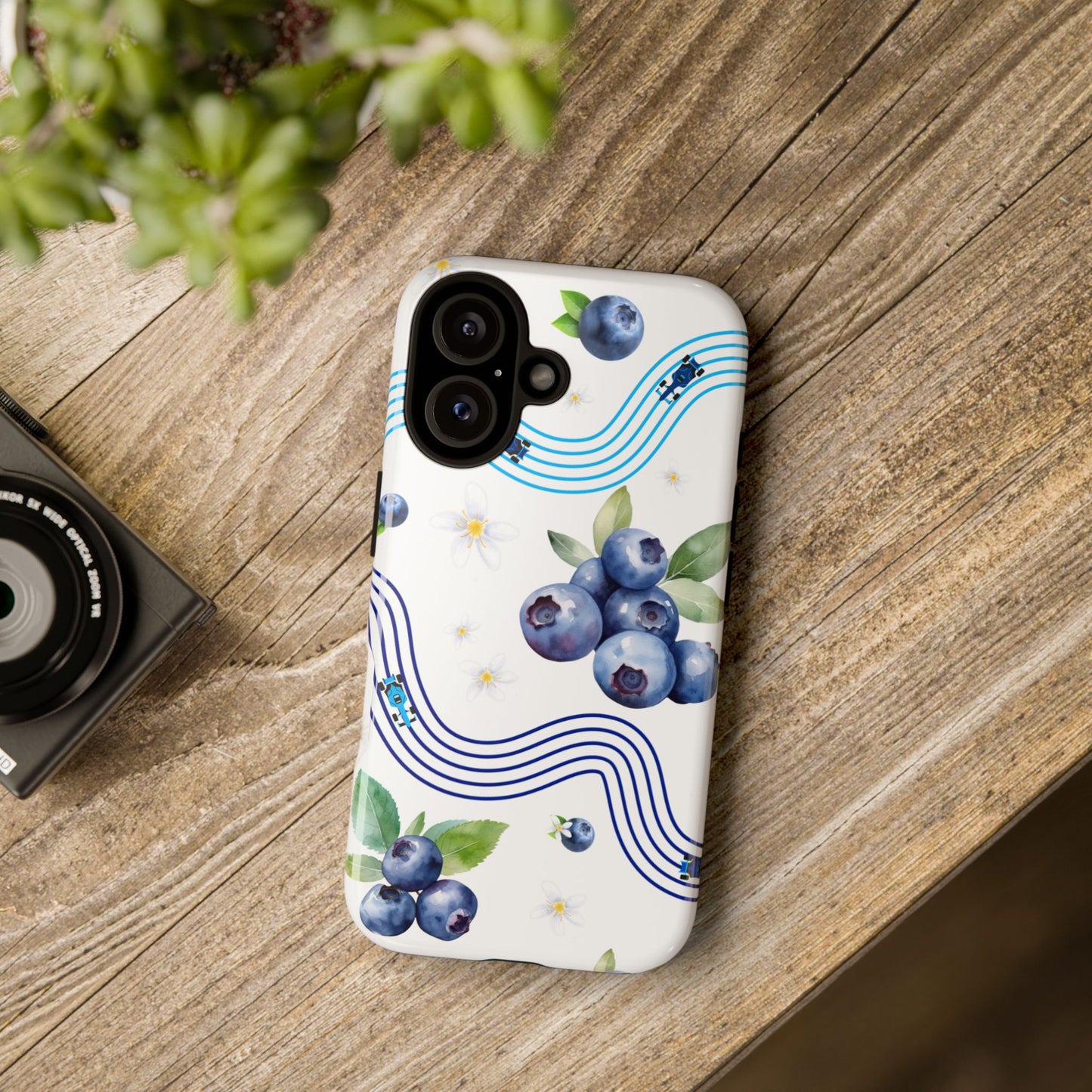 F1 Williams and Blueberries Phone Case, Trendy F1 Gift, Formula 1 Gift, Cute Fruit F1 Phone Case, Unique Phone Case