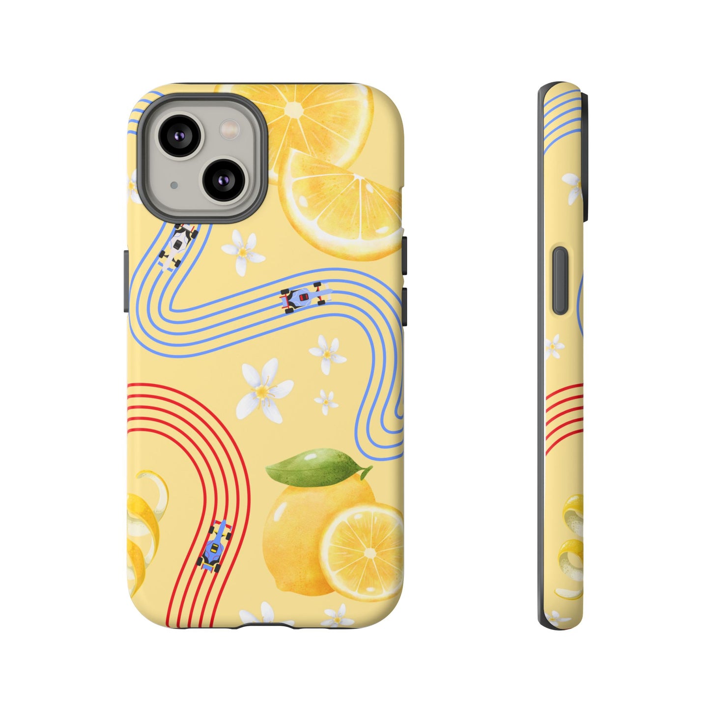 Yellow F1 Racing Bulls and Lemons Phone Case, Trendy F1 Gift, Formula 1 Gift, Cute Fruit F1 Phone Case, Unique Phone Case